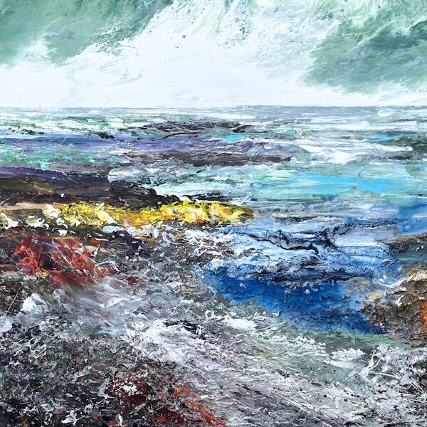 Kyst, lys over havet 50x60 cm.